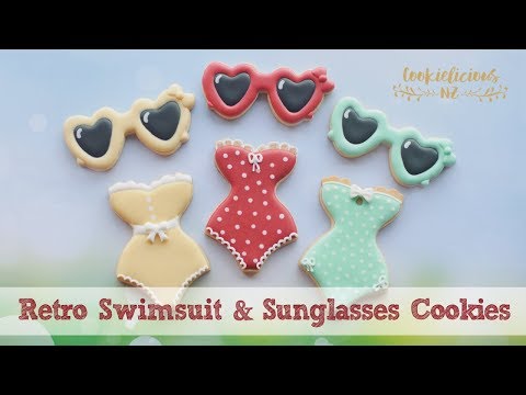 How to make RETRO SWIMSUIT COOKIES & MATCHING SUNGLASSES for summer!