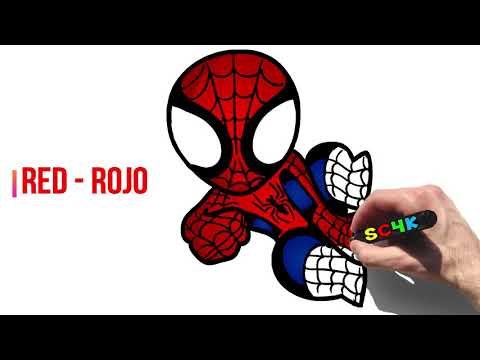 Learn colors drawing Spiderman Lotus!