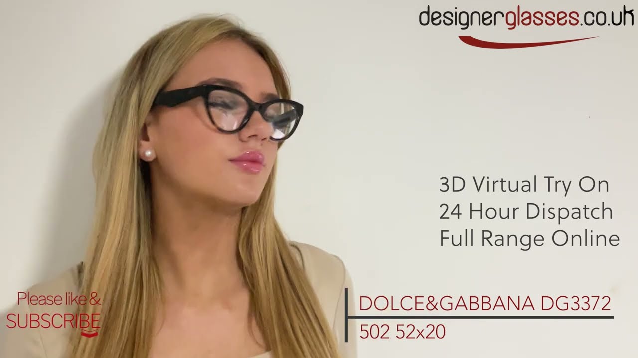 DOLCE&GABBANA DG3372 502 52x20 - YouTube