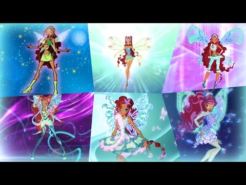 Winx Club - Aisha/Layla All Full Transformations up to Tynix! HD!
