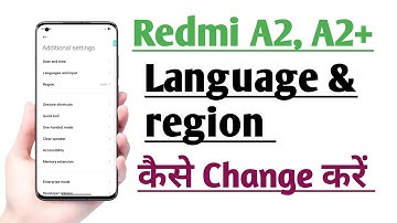 Redmi A2, A2+ How to Change Language & Region