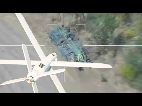 Удар дрона Ланцет-51 в САУ Богдана Украины. Херсонская область
