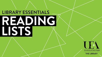Reading Lists UEA Library 2024