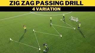 Zig Zag Passing Drill | 4 Variation |  U11 U12 U13