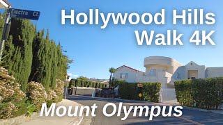 Quiet HOLLYWOOD HILLS Walk in Wealthy Mount Olympus with Views Over Los Angeles on Windy Day | 4K