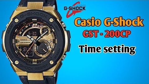 Casio G-Shock GST-200CP time setting tutorial. TrendWatchLab.