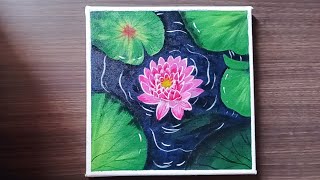 Lotus Flower Aryclic painting ll Easy lotus flower Aryclic painting for beginners