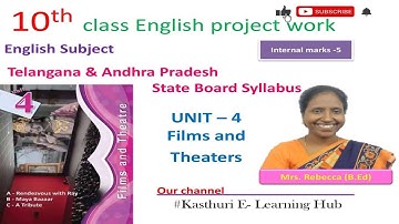 10th class English unit 4 project work films and theaters Telangana and Andhra Pradesh