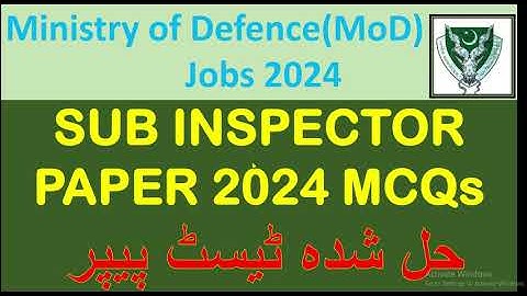 10-3-2024 solved paper of Ministry of Defense sub inspector