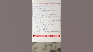 Exercice contrôle: produit scalaire: tronc Commun