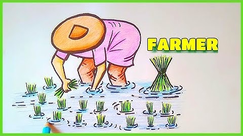 FARMER DRAWING — How To Draw a FARMER || Agriculture Drawing▪︎ Mousumi Zone