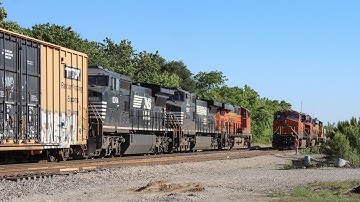 NS and UP power on the BNSF Madill Sub // Trinity Rail Productions