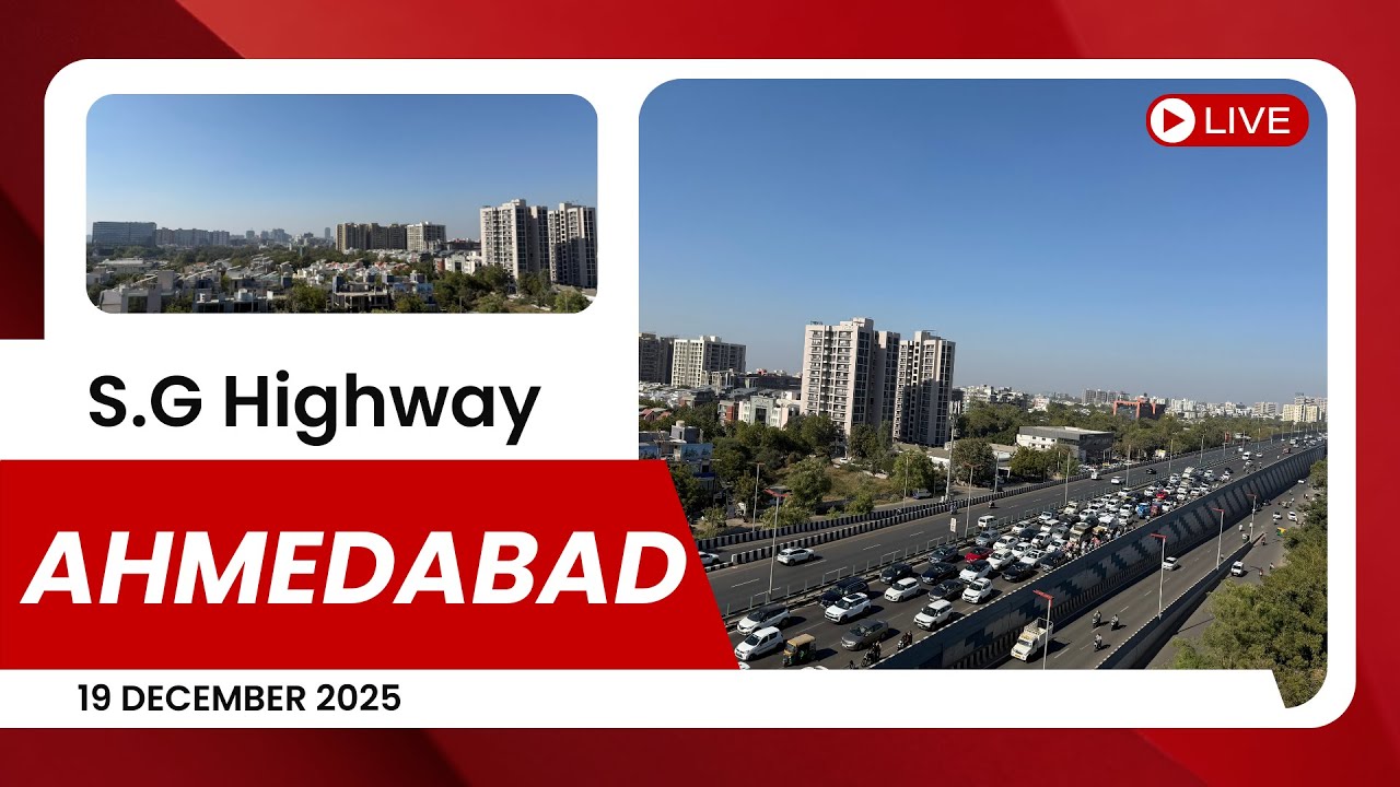 🇮🇳 Ahmedabad India | S.G. Highway Morning City View | Power Instrumental Music & City Vibes 🔥