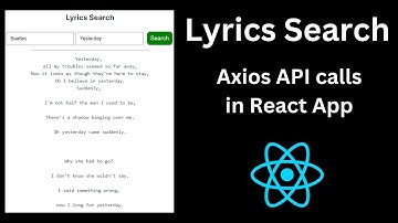 Create Lyrics Search App in React | ReactJS Tutorial with API Calls, Axios, and async/await