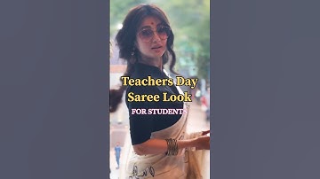 saree look for students #saarelook #saree #ootd #teachersday #fashionshorts #fashioninspo #shorts