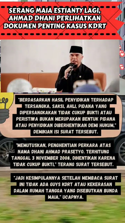 Serang Maia Estianty Lagi, Ahmad Dhani Perlihatkan Dokumen Penting Kasus KDRT#shorts