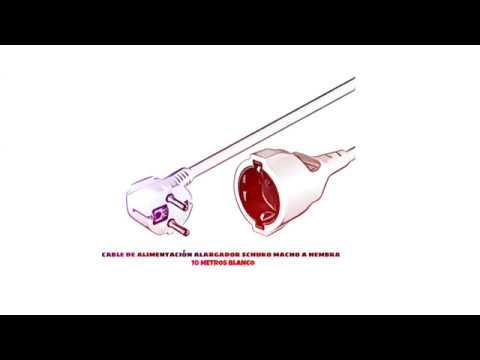 Video de Cable de alimentacion alargador Schuko macho a hembra 10 M Blanco