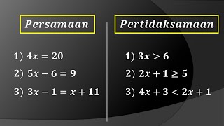 Persamaan dan pertidaksamaan linear satu variabel