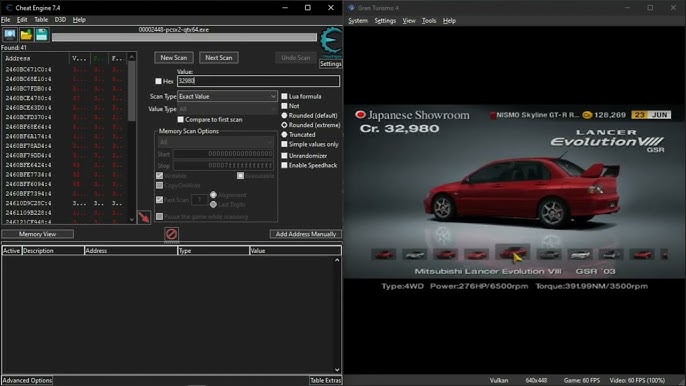 Gran Turismo 4 Cheat Codes (PCSX2, Cheat Engine) 