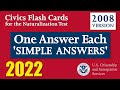 100 Civics Questions 2022 | One Answer Each (2008 version)