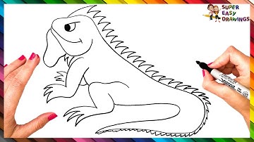 How To Draw An Iguana Step By Step 🦎 Iguana Drawing Easy