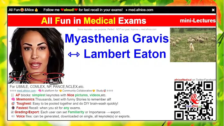 Myasthenia Gravis vs Lambert Eaton synd-MedReviewExams Keynotes+Mnemonic USMLE COMLEX NP PANCE NCLEX