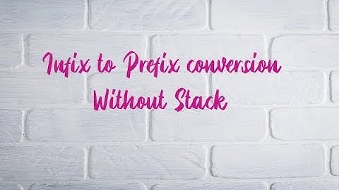Infix to prefix without stack