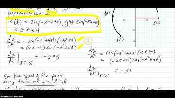 Speed of point tracing out a parameterized curve