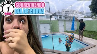 1H DE VÍDEO SOBREVIVENDO NAS FÉRIAS COM MUITA CHUVA E 3 CRIANÇAS * Muito difícil | Kathy Castricini