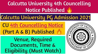 CU 4th Councelling Notice Published🔥|Part A & B|Venue,Date,Time & Required Documents|CU PG Admission screenshot 1