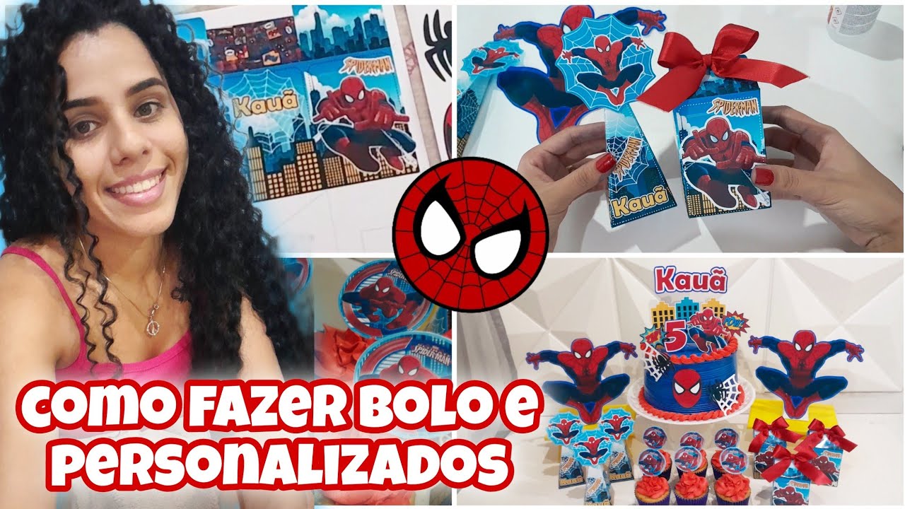 Como fazer uma mesa de decoração homem aranha/ como fazer personalizados homem aranha