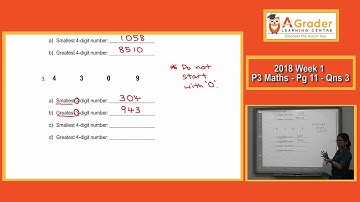 2018 - P3 Maths - Week 1 - Pg 11 - Qns 3 (Forming Numbers with Given Digits)