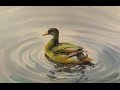 Watercolor Painting : Duck in water