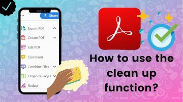How to use the clean up function on Adobe Acrobat Reader?