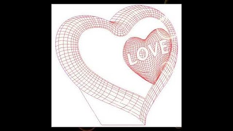 Tải File Miễn Phí Khắc LaSer ( File Đèn Ngủ LeD 3D - Trái Tim. Chỗ trống bên tay trái cho thông tin