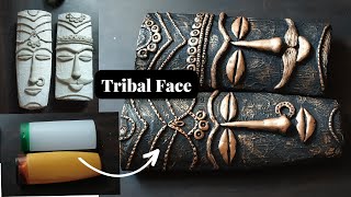 DIY Tribal Faces from waste shampoo bottles#diy #homedecor #bestfromwaste #trashtotreasure #tribal