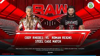 STEEL CAGE MATCH Cody Rhodes VS  Roman Reigns - Setqani kim oterefe atlayacaq gorek