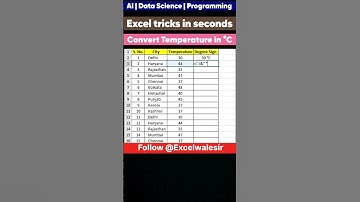 How to convert temperature into °C #excelwalesir #excel #exceltricks #exceltips #exceltraining #yt