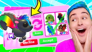 I Traded My MEGA NEON *SKUNK* In Adopt Me Roblox !! Adopt Me Trading Megas In *RICH* Trading Server