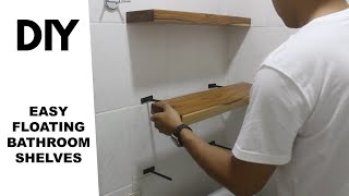 Easy DIY Floating Shelves | Bathroom Floating Shelves