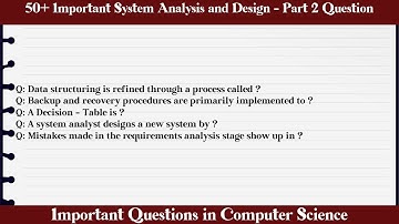 MCQ Questions System Analysis and Design - Part 2 with Answers