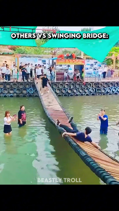 Swinging Bridge Challenge is Crazy💀