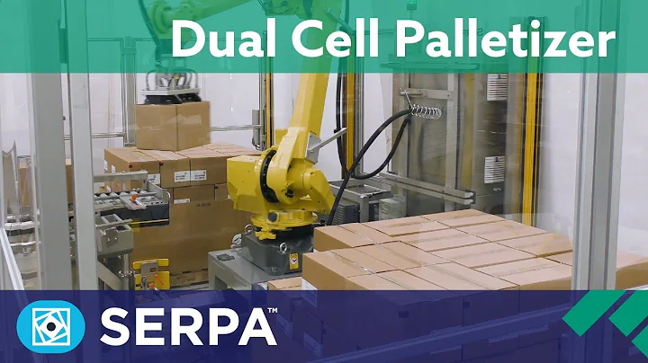 Dual Cell Robotic Palletizer packing on alternating pallets