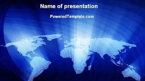 World Map In Blue PowerPoint Template by PoweredTemplate.com