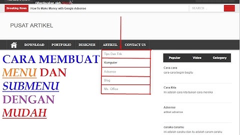 Cara membuat menu dan submenu pada blog