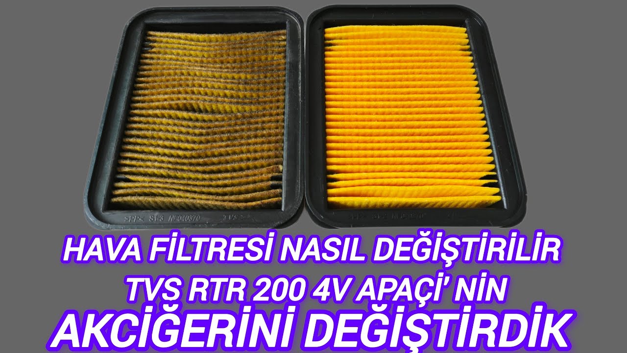 TVS RTR 200 4v Apaçi nin Akciğerini değiştirdik( Hava filtresi nasıl değiştirilir )#apache_rtr #tvs