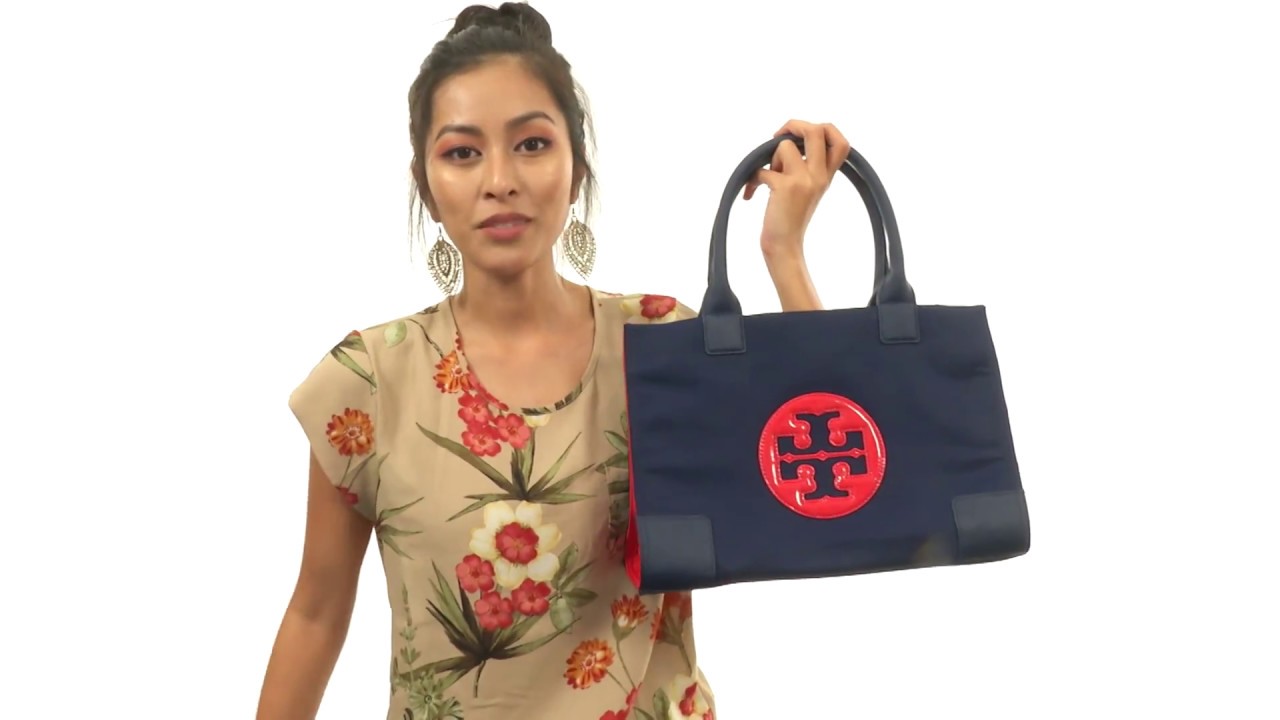 Tory Burch Nylon Mini Ella Color Block Tote SKU:8902255 - YouTube