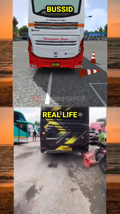 BUSSID VS REAL LIFE‼️BUS TRONTON SENGGOL CONE👆🗿😅 #shorts #bussid #viral