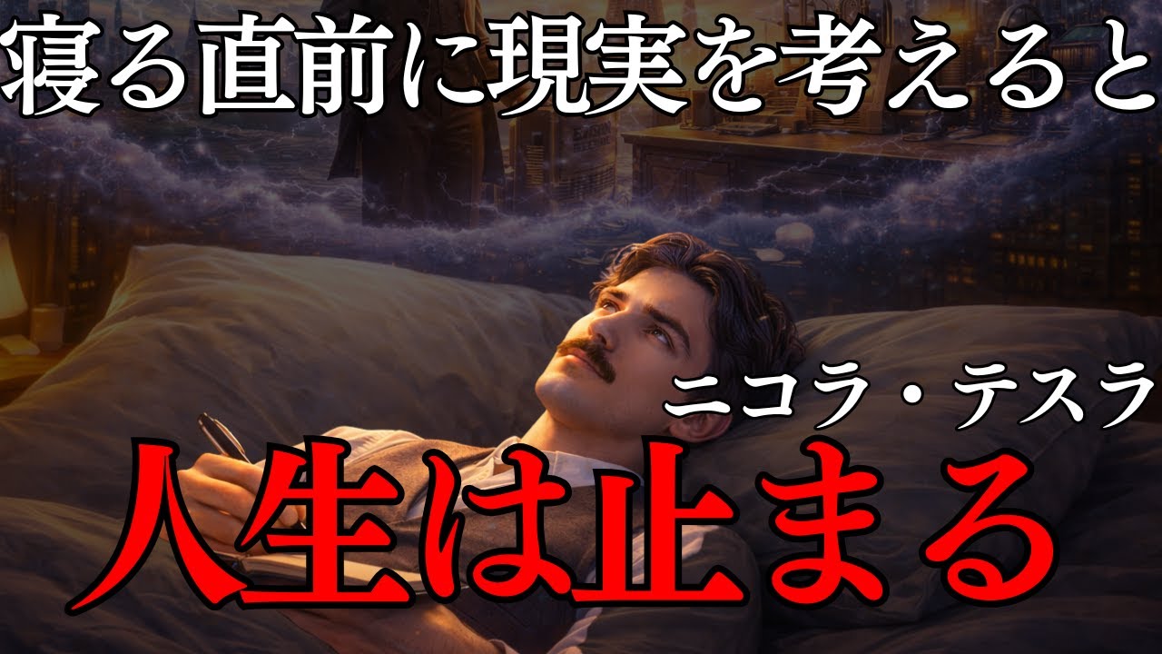 【ニコラ・テスラ】寝る直前、思考が切り替わる、テスラが到達していた本当の方法｜ニコラ・テスラ｜成功哲学｜名言