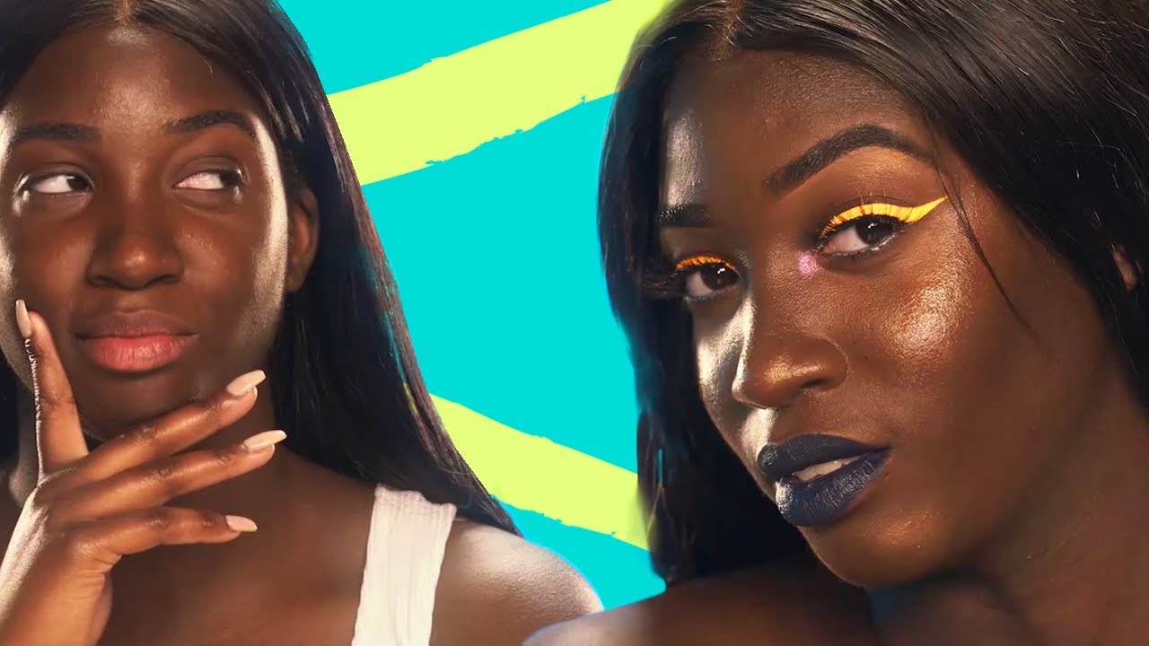 YELLOW EYELINER BEAT | HOW TO MAKE YELLOW EYE MAKEUP POP ON DARK SKIN - YouTube